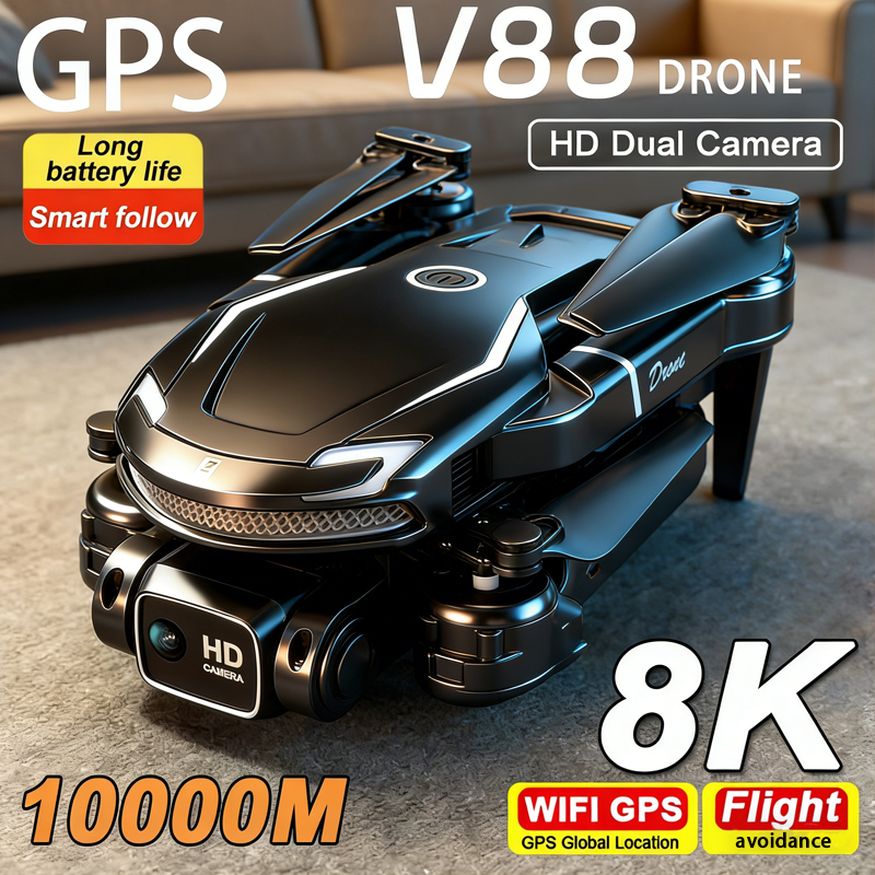 New Drone V88 pro RC Quadcopte - Drone Camera Wide Angle 评论和价格