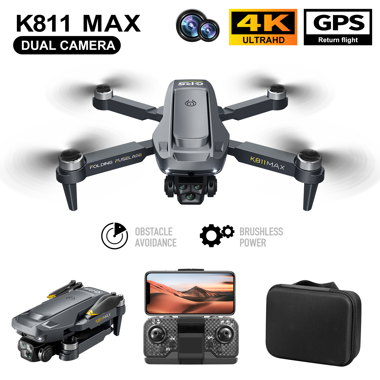 K811MAX Brushless Drone 4K HD  - Drone Camera 4K 评论和价格
